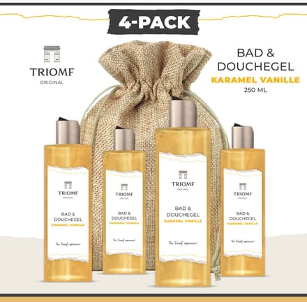 Deluxe Bad & Douchegel - Vanille Karamel - 250 ML - 4 stuks - Triomf Cosmetica |
