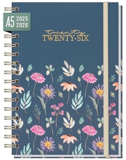 A5 Weekplanner 2025/2026 - 18 maanden Kalender met Flying Flowers Design