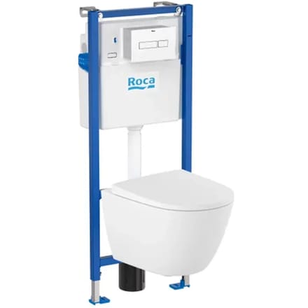 Roca Nest Inbouwtoilet Set Met Randloze Toiletpot - Wit Mat