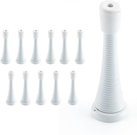 Veerdeurstops - Deurveren Deurhouders - Muren Beschermen - Met Rubberen Punt - 12 stuks - Wit