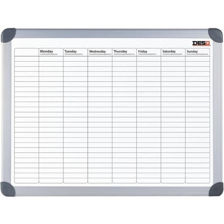 DESQ® Weekplanner | Magnetisch | Aluminium Frame | 60 x 90 cm