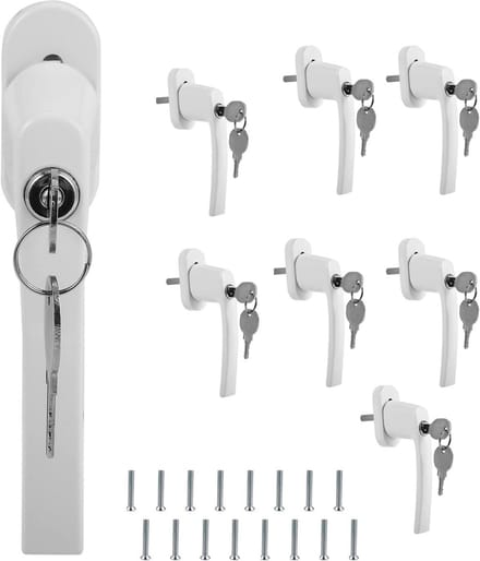 Afsluitbare Raamgreep van Aluminiumlegering - 8 Stuks met Sleutel voor Kinderbeveiliging - 36 mm