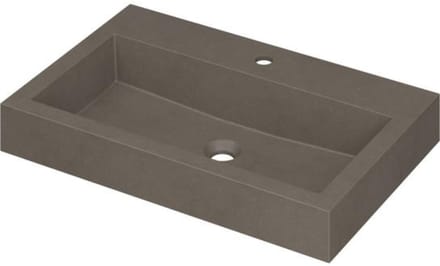 INK Momento Wastafel Quartz met 1 Kraangat - 700x450x90 mm - Quartz Beton