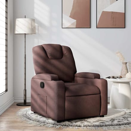 vidaXL - Fauteuil - verstelbaar - stof - donkerbruin