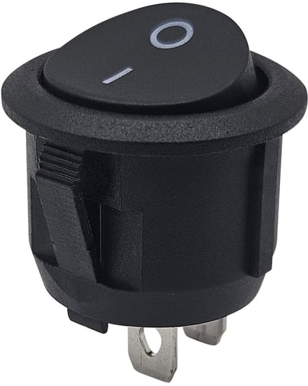 ProRide Wipschakelaar ON/OFF KCD2-202 - 2-pins - Rond ⌀20mm - 250V/6A - Zwart