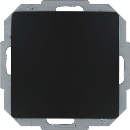 Kopp Dubbele wisselschakelaar - mat zwart - thermoplast - 2 knoppen - 230V