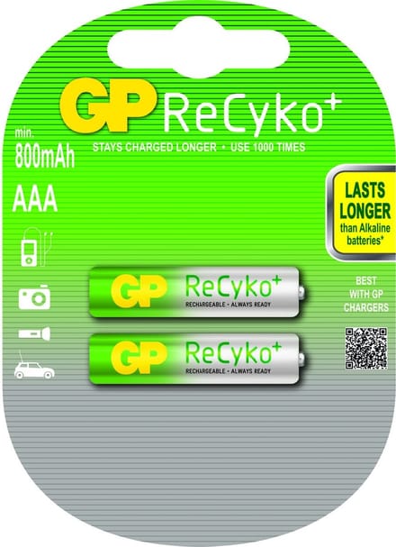 Duo GP ReCyko+ Pro Professional R03/AAA 800mAh oplaadbaar (2 stuks)