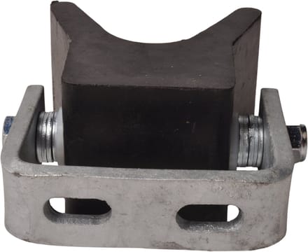 Vangmuil op steun - zwart - 105x100 mm - met sleufgaten