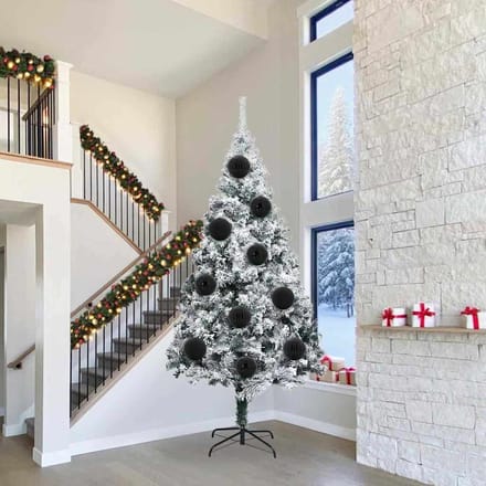 vidaXL - Kerstbal - Set - XXL - 3 - st - Zwart - Diam. - 25 - cm - Kunststof