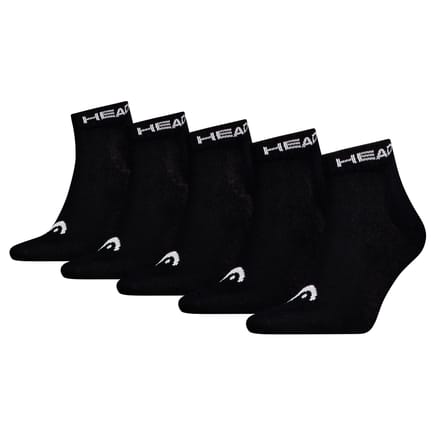 HEAD unisex 5P quartersokken elements zwart