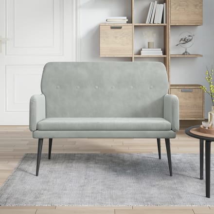 vidaXL - Bankje - 108x79x79 - cm - fluweel - lichtgrijs