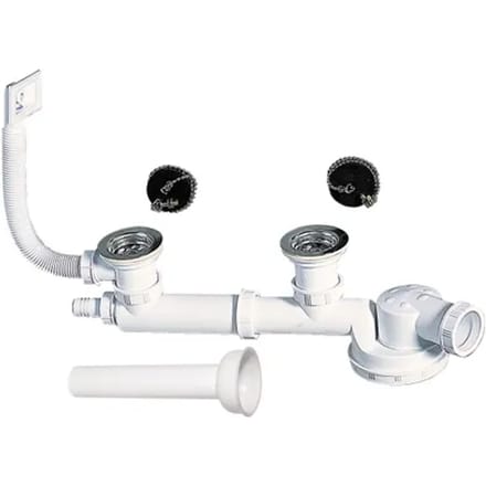 Wirquin Afvoer Voor Dubbele Spoelbak Rvs Ø50mm