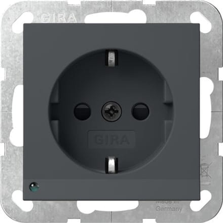Gira Systeem 55 Led Veiligheid Schuko Stopcontact Antraciet - 417028