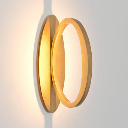 Holländer LED wandlamp ASTERISCO OVAL, goudkleurig, 45 cm, metaal, dimbaar