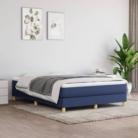 vidaXL - Boxspring - bed - stof - blauw - 140x200 - cm