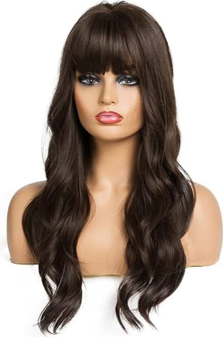 Top Kwaliteit Damespruik – Pruiken Dames - Hair Wig – Lang – Donker Bruin
