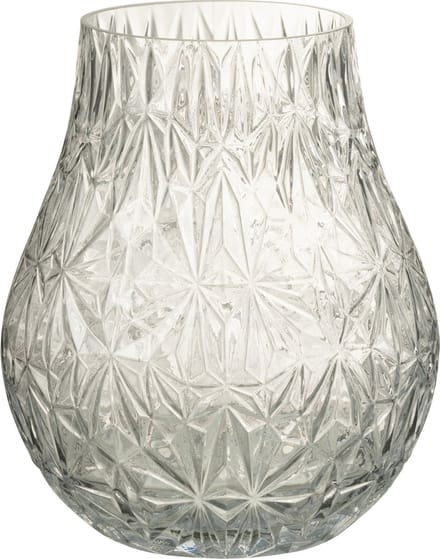 J-Line vaas Nox Geslepen - glas - transparant - small