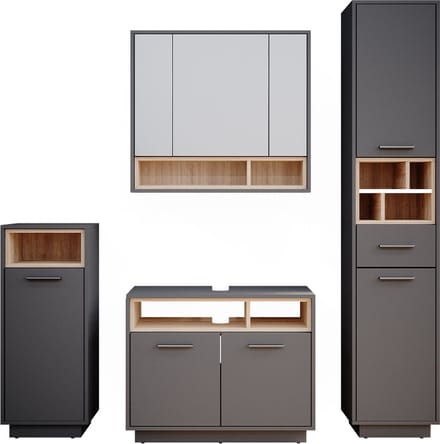 Vicco Badkamermeubel set Beatrice, Antraciet, 4-delig