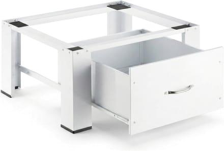 Wasmachine Verhoger - Opbouwmeubel Droger - Ergonomisch Werken - Met Opberglade - 63 x 55 x 33 cm