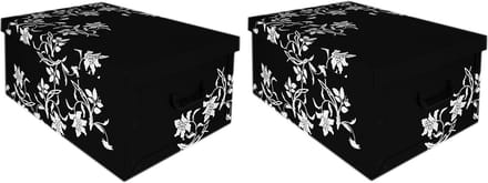 2x Opbergboxen/Opbergdozen zwart 52 x 38 cm - Bewaardozen