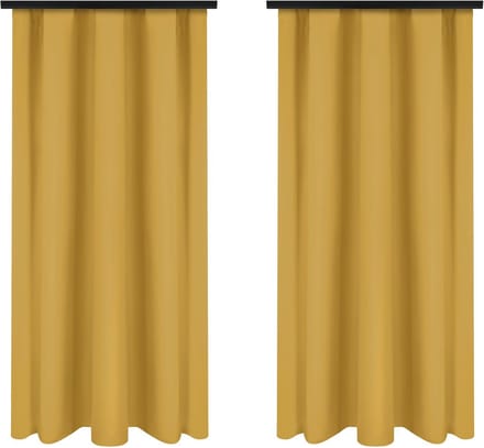Set van 2 Gele Decoratiegordijnen 140 x 250 cm - Semi-Blackout