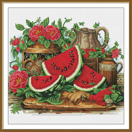 Borduurpakket Nova Sloboda - Watermelon Delight - Watermeloen Vreugde