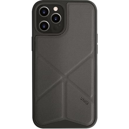 UNIQ Transforma - iPhone 12 Pro Max Hoesje - Grijs - Transformeerbare Standaard