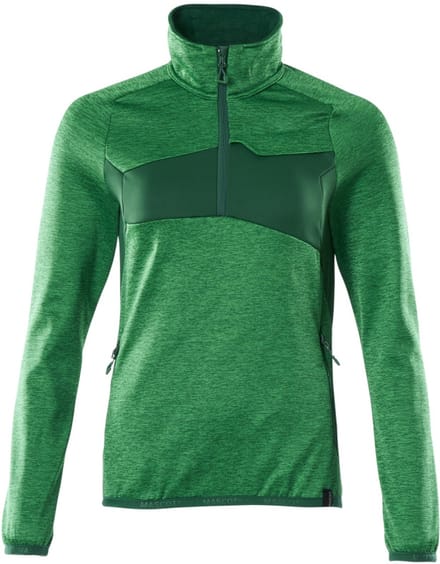 Mascot Accelerate Fleecetrui met korte rits 18053-316 - helder groen/groen - 2XL