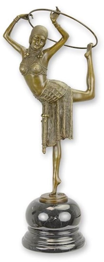 Hoepel danseres / turnster - Bronzen beeld - Sculptuur - 51,2 cm hoog