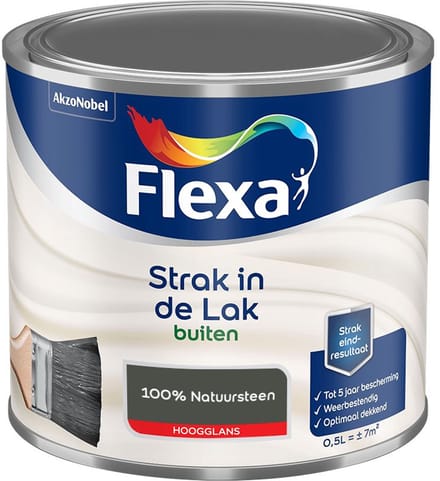Flexa - Strak In De Lak Buitenlak Hoogglans - 100% Natuursteen - Mengverf - 500 Ml