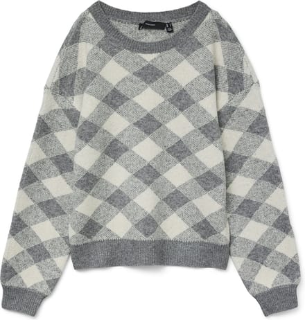 Vero Moda Trui Vmlara Ls O-neck Pullover Boo Rep 10310862 Medium Grey Mel/w. Birch Dames Maat - S