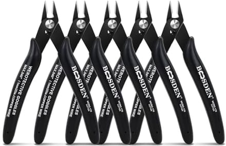 Flush Cut Pliers Set - 5 Inch Precision Wire Cutters for Crafts & Electronics