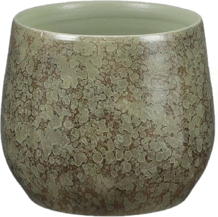 Mica Decorations - Plantenpot/bloempot - Terracotta - groen shadow - D19 en H17 cm
