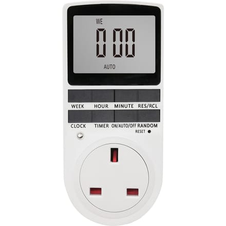 Digitale tijdschakelaaraansluiting Digitale elektronische tijdschakelaar LCD-display Plug-in programmeerbare tijd UK Plug