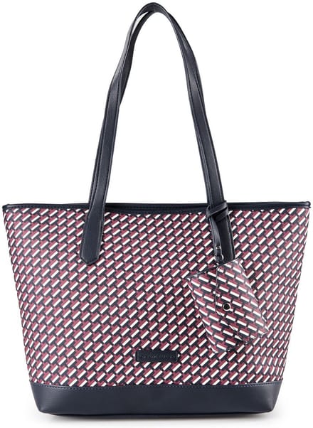 TOM TAILOR shopper Xenia Zip Shopper Printed Blue donkerblauw