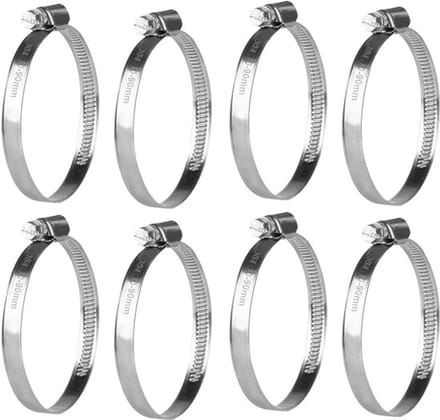 8pcs RVS Slangklemmen - Verstelbare 70-90mm Slangklem Set - 304 RVS Pijp Klemmen