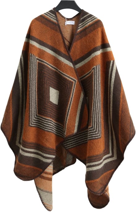 Emilie scarves - poncho - cape - omslagdoek - oranje bruin
