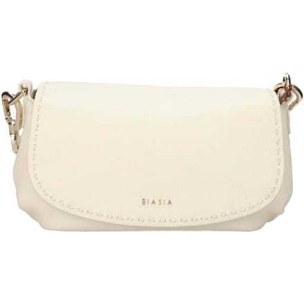 BIASIA Leren schoudertas Path Flap Bag Avorio wit