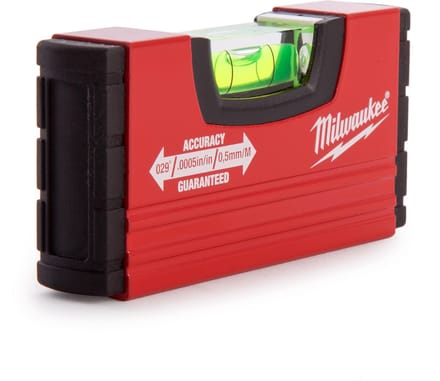 2x Milwaukee Mini Waterpas Aluminium 10 cm - Compact & Nauwkeurig