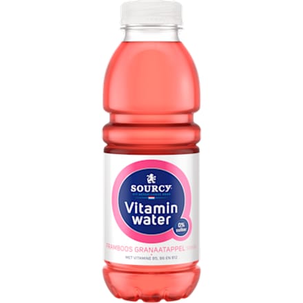 Vitaminwater framboos/gran gekoeld
