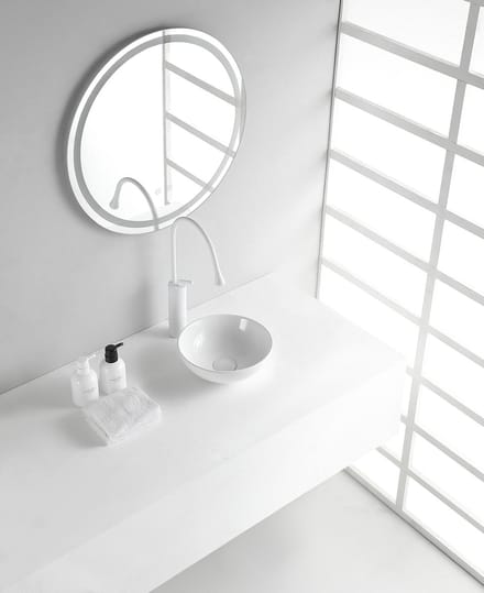 Wiesbaden Kimo Waskom Rond 27,5 x 10,5 cm - Keramiek Glans Wit