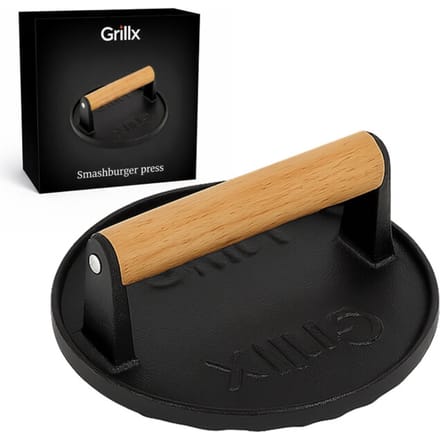 Grillx Smashburgerpers 17,5 Centimeter diameter - Gietijzer - Smash Burger - Press - Pers