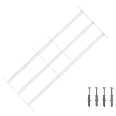 Grille de sécurité pour fenêtre avec 3 barreaux horizontaux réglable de 63 à 114 cm