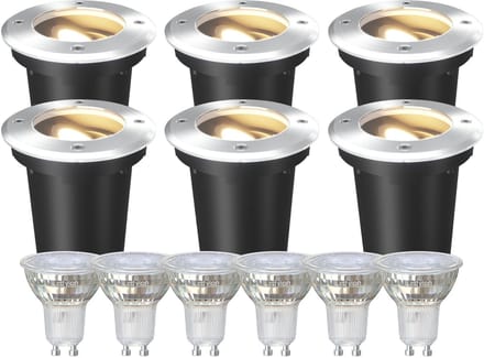 Ledvion LED Grondspot 9 stuks Vierkant GU10 3W 230V 2700K Warm wit IP67
