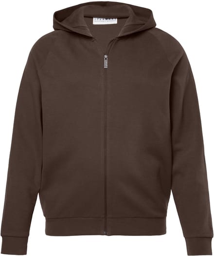 JP 1880 - Heren - Loungewear capuchonjas duurzaamheid - Donkerbruin - Maat L