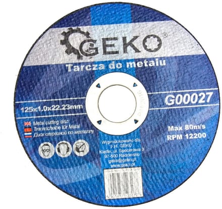 GEKO Metaalschijf - 125 mm - Aluminiumoxide - Snelle snede - Versterkt glasvezel - 10 stuks