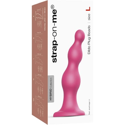 Strap-On-Me - Dildo Plug Beads - Metallic Roze - Maat L
