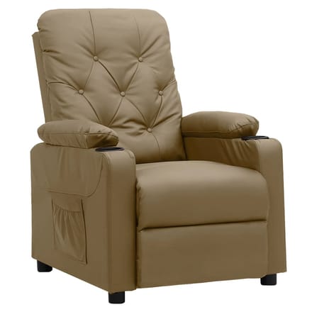 vidaXL - Fauteuil - verstelbaar - kunstleer - cappuccinokleurig