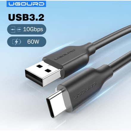 UGOURD USB3.2 10Gbps Kabel USB 3.0/3.1/3.2 OTG Kabel USB A naar USB Type C Dataoverdracht SSD Harde Schijf Kabel 3A 60W QC 3.0 A to C USB3.2 10G