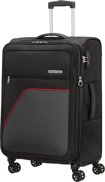 American Tourister Koffer - Sky Surfer Spinner M 68/30cm - Black/red - 3.3 kg